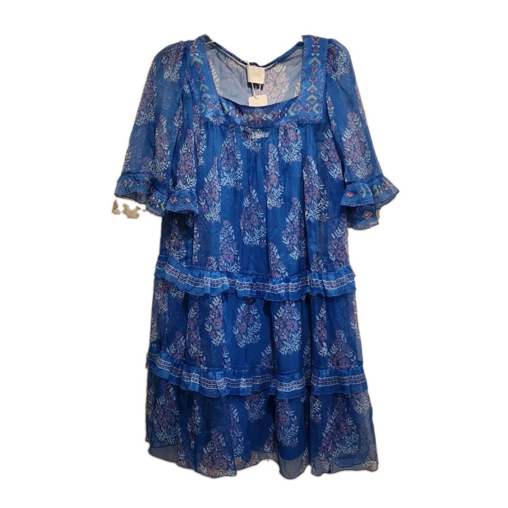 Johnny Was Jade Blue Wrenn Mini Dress Small NWT